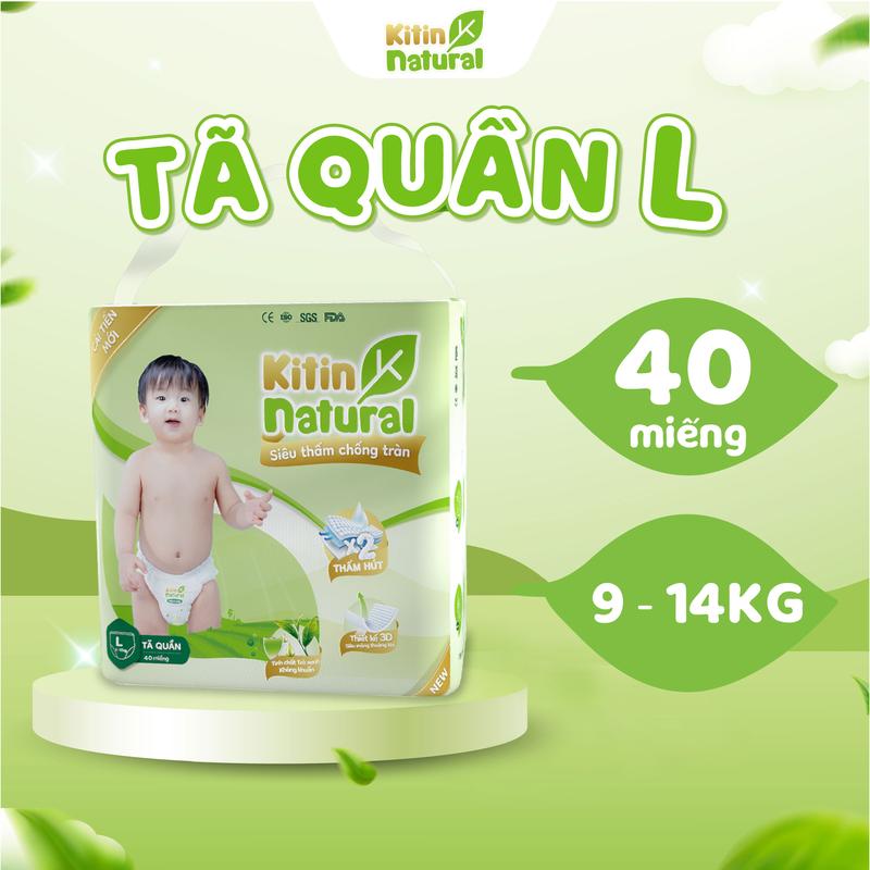 [001 BEST SELLER] Bỉm Kitin Natural thương hiệu Việt, mỏng thoáng, chống hăm, đầy đủ bỉm dán bỉm quần cho bé