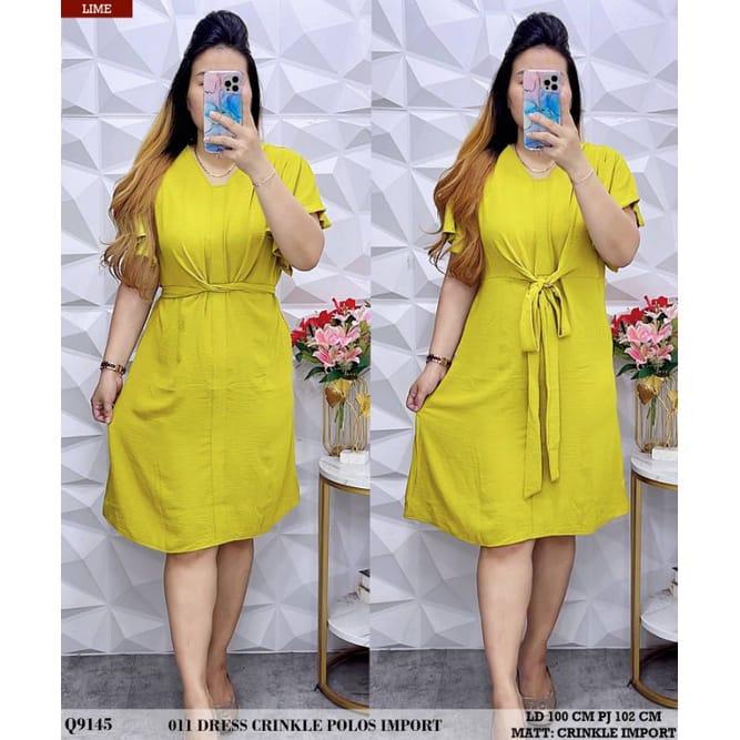 Daster Wanita Terbaru Kekinian - Dress Wanita Crinkle Premium - Midi Airflow Panjang Oversize Casual 2