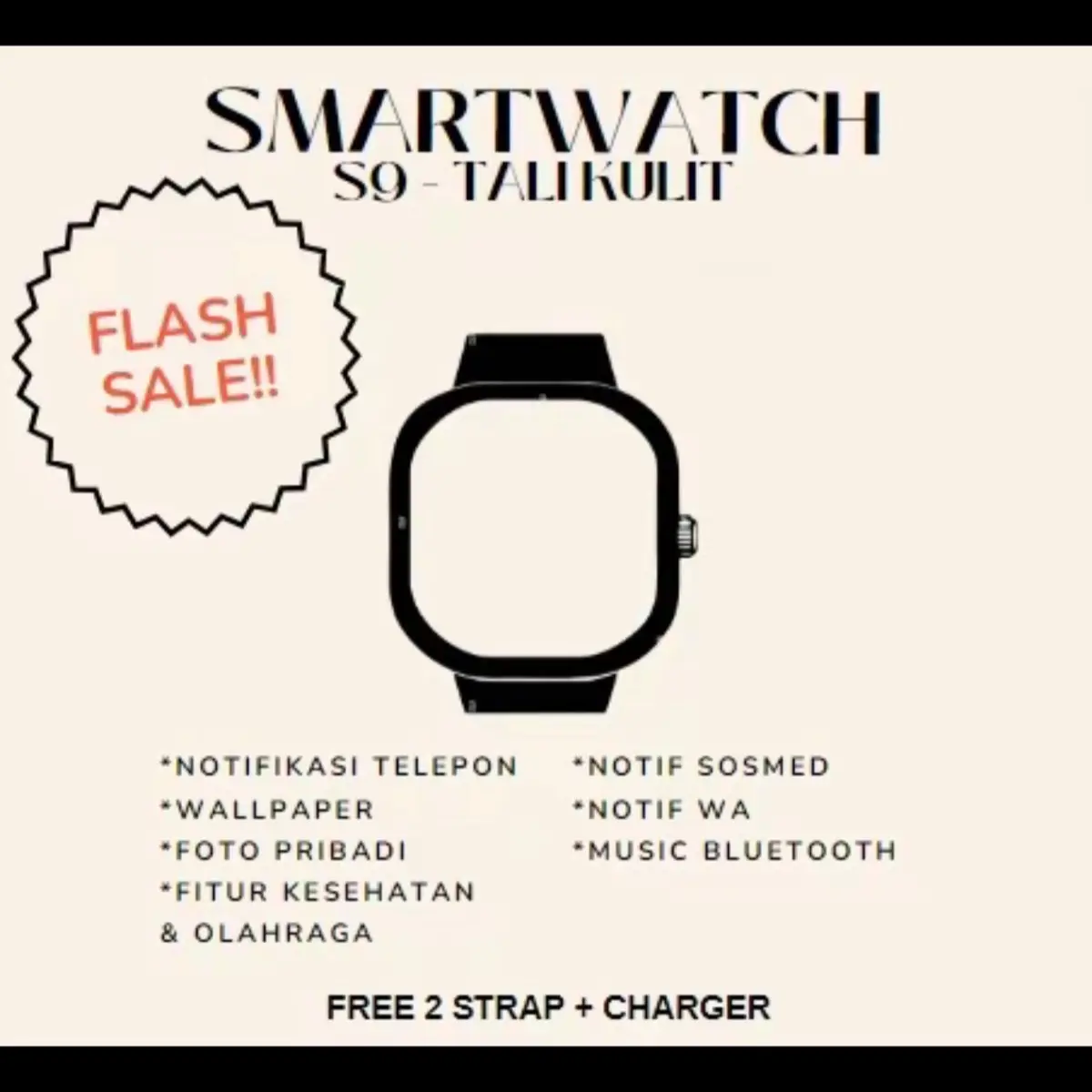 JAM PINTAR FASHION SMARTWATCH Kulit - JAM TANGAN FASHION PELACAK KALORI