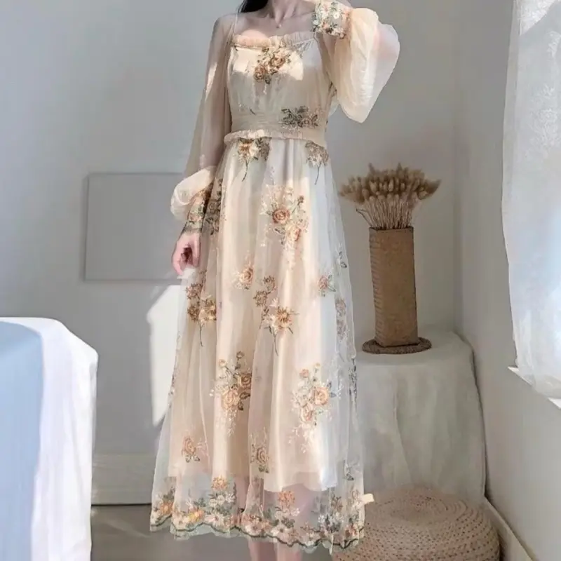 Dress Phyllida Embroidery Maxi TM 96630 gaun wanita import kasual model korean fashion undangan acara pesta terbaru best seller new terlaris maksi Panjang Cewek 0
