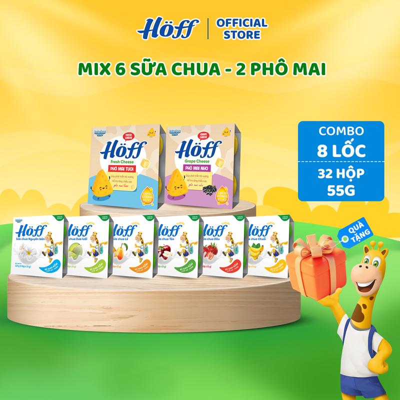 Combo mix vị Sữa chua Hoff và Phô mai tươi Hoff  (8 lốc – 32 hộp/55g)