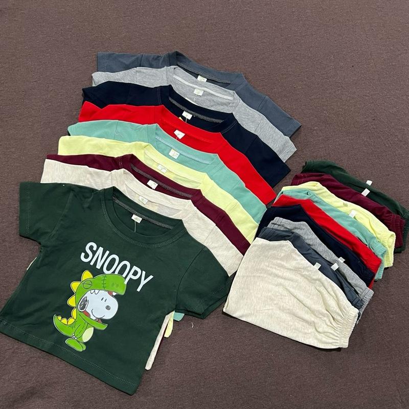 Combo 4 bộ cộc tay cho bé trai chất vải cotton có size từ 7_21 kg