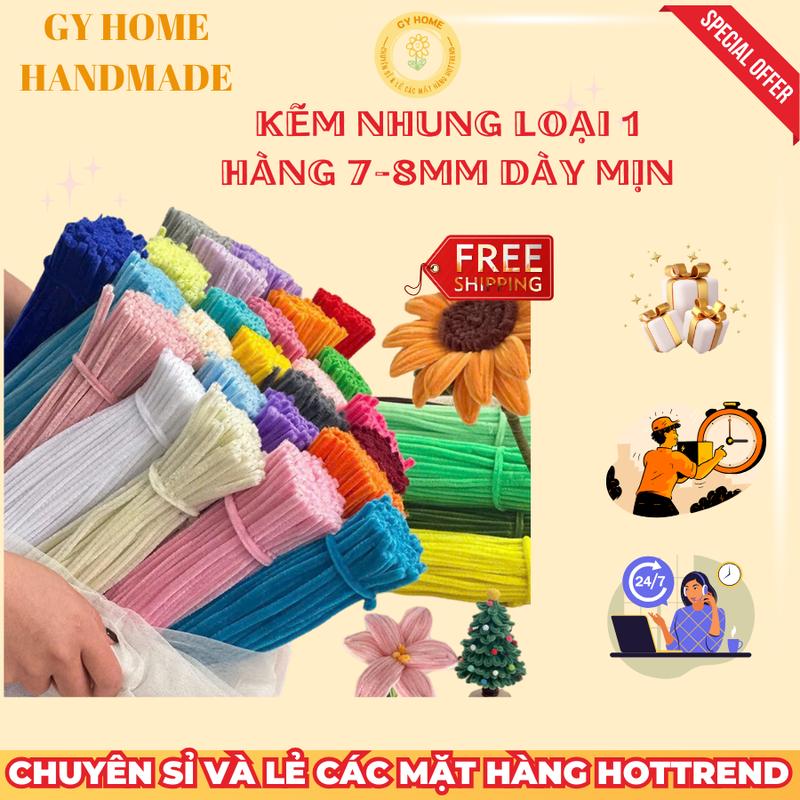 Dây Kẽm Nhung Làm Hoa Loại 1 Quà Tặng Giáng Sinh Trang Trí Diy Handmade GYHOME