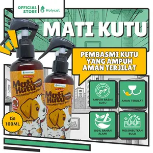 Holycatlabs Spray Herbal Kutu Kucing Anjing Aman terjilat Bulu Lembut Halus 100 ML