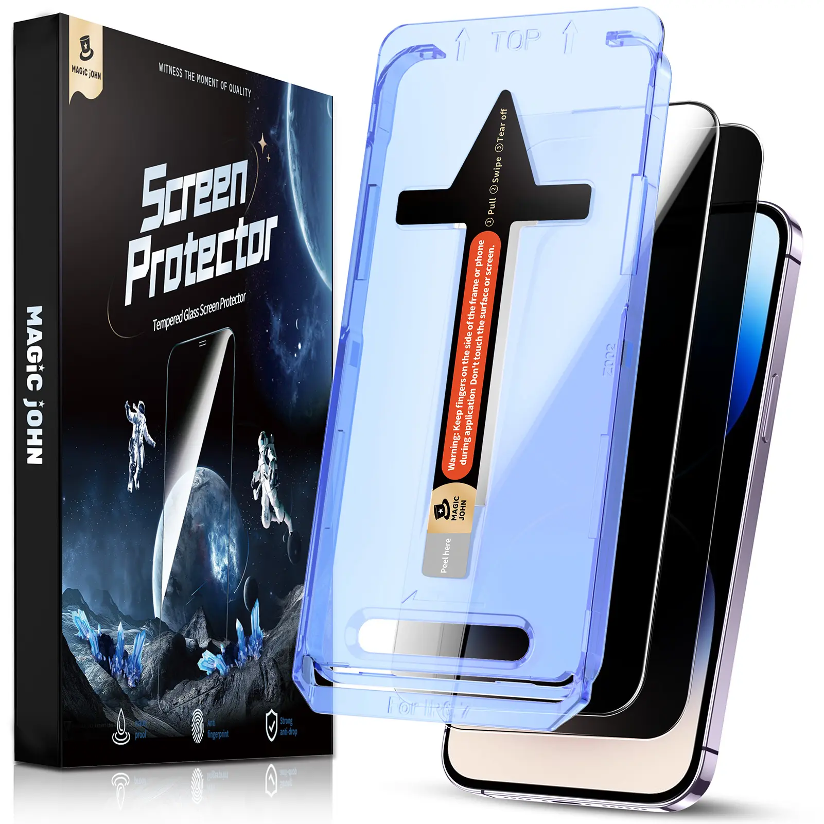 New-MAGiC jOHN for iPhone15/14/13/12/11/SamSungS24/S23/Google8/8Pro Series Clear/Privacy Protection Phone Film-Dust Free Without Bubbles[2 Pack]Protective Film