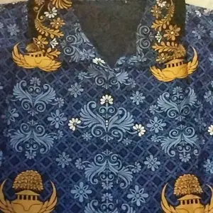 Batik korpri kerah hitam lapis furing kancing dalam katun halus