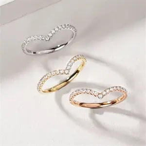 Cincin Wanita Fuji Titanium Permata Mewah Elegan Anti Karat Dan Tidak Luntur Cincin Perempuan Harian