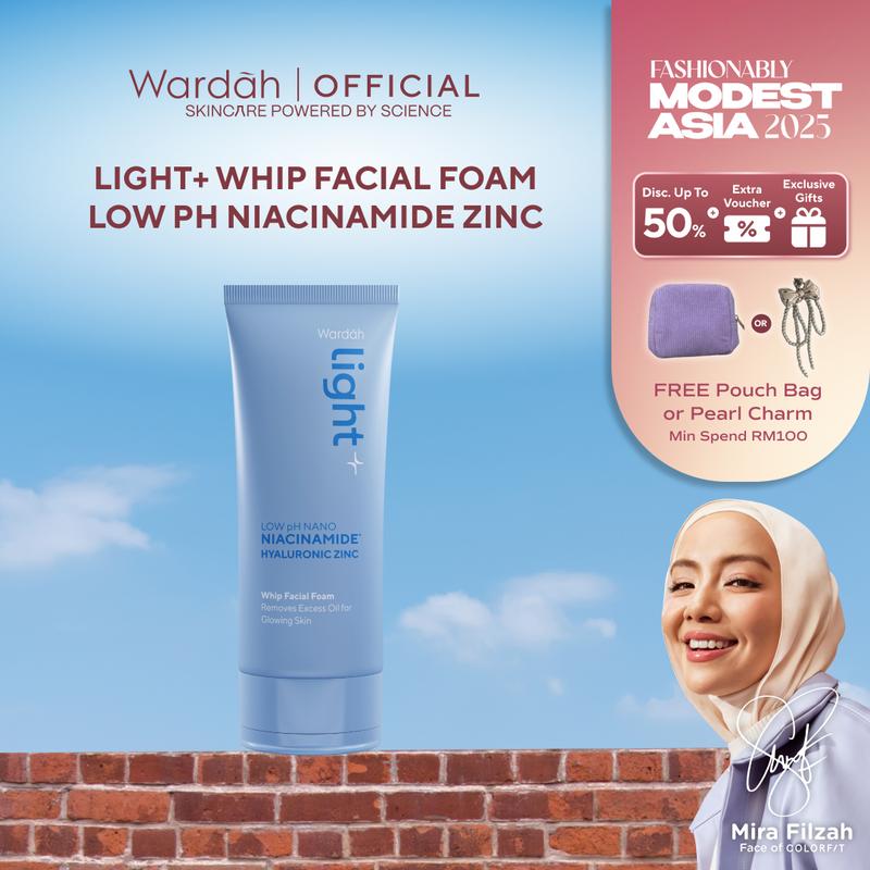 Wardah Light+ Low pH Nano Niacinamide Hyaluronic Zinc Whip Facial Foam ...