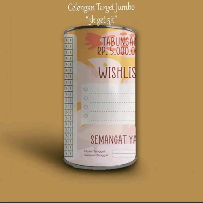 (GRATIS SPIDOL) CELENGAN TARGET VIRAL PERMANEN/BUKATUTUP TABUNGAN TARGET 4