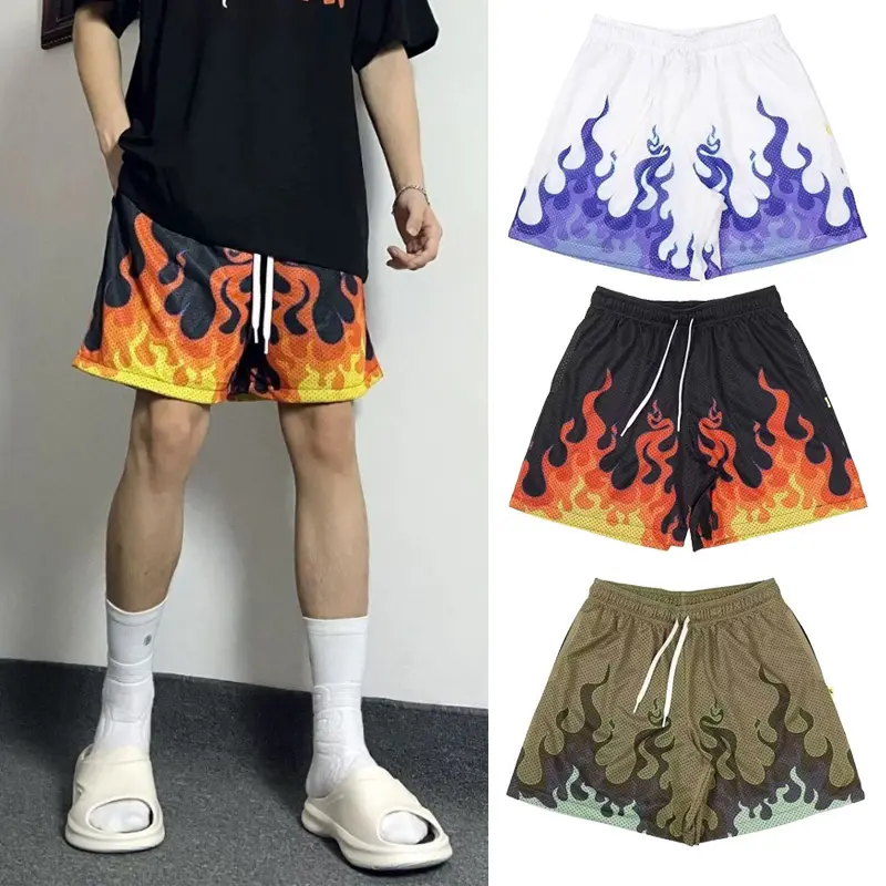 Quần Đùi Bóng Rổ, Phong Cách Đường Phố, Quần Đùi Thể Thao Hip Hop, Có Màu Trắng, Đen Và Xanh Lá Cây