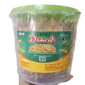 peyek toples ukuran 5 liter isi 500g  tersedia varian kacang  tanah kacang ijo sama rebon sudah ada ijin pirt sudah ada sertifikasi halal