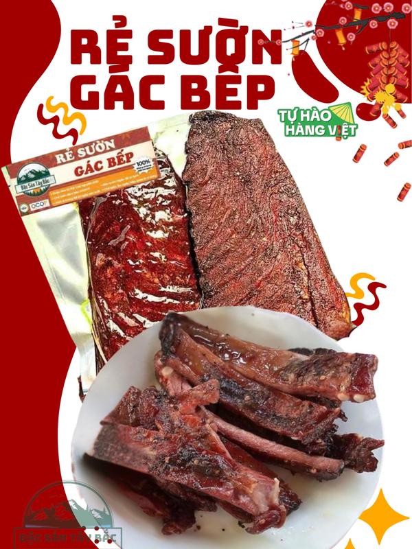    FLASH    500g Rẻ Sườn Gác Bếp - Đặc Sản Tây Bắc - Hương Vị Vùng Cao - Free Shipp 20% Off - Tự Hào Hàng Việt 