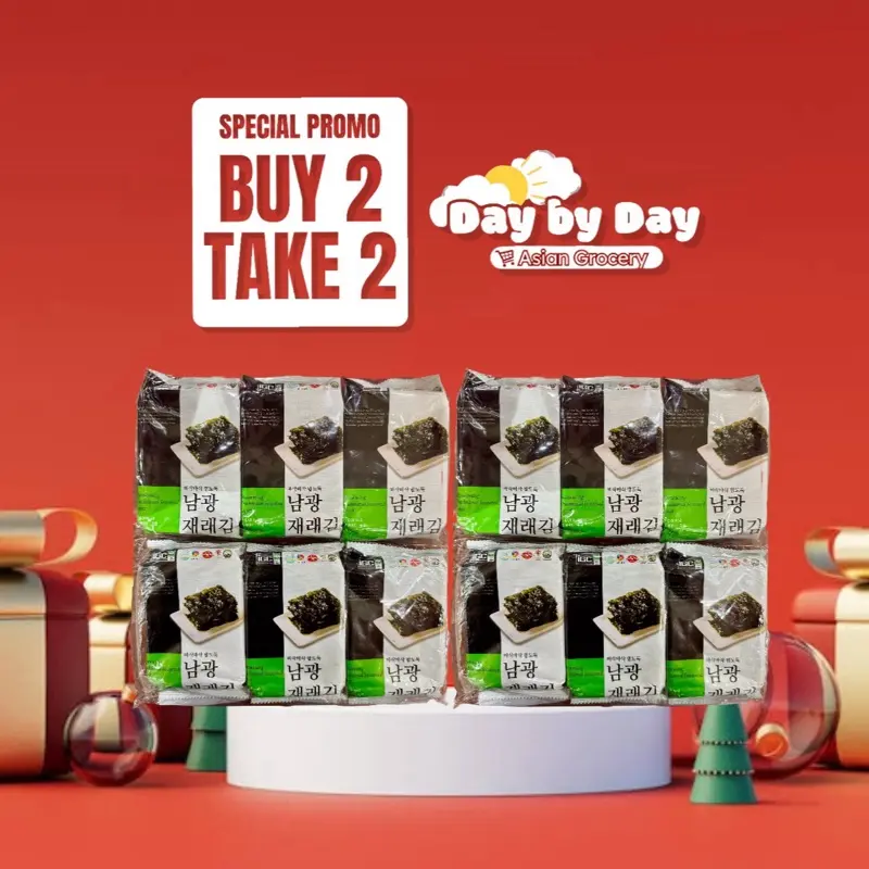 DBD {Buy 2 Take 2} Namkwang Seasoned Nori Seaweed 3pcs per pack of 4g (12pcs) / {Buy 3 Take 3} Namkwang Seasoned Nori Seaweed (18pcs) Halal Certified Snack (2025 Expiry) Natural - Nori Seaweed sheets (seaweed)