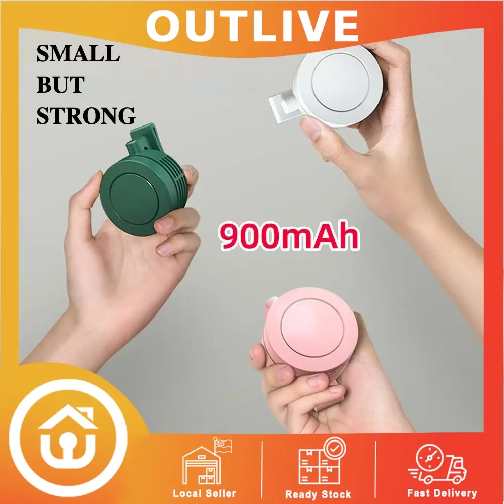 Portable Mini Fan 3 Speeds USB Rechargeable Bladeless Clip Fan