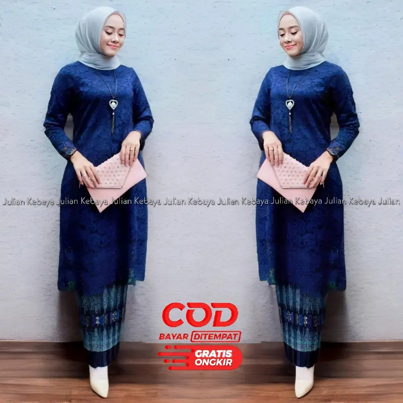 Setelan Kebaya Brokat Tunik Untuk Acara Pesta Kondangan Tunangan Wisuda Dress Wanita Baju Atasan Lamaran Mewah Remaja Dewasa 1
