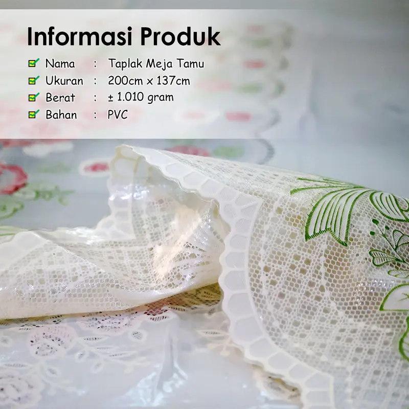 Luxury collection D41-C Taplak Meja Makan 3D Motif / Taplak Meja Anti Air Anti Minyak / Taplak Meja Makan Motif Emboss Elegan Ukuran 137cm x 200cm 1