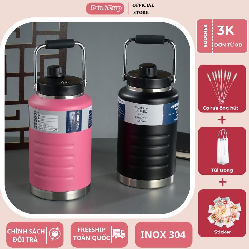  Bình Giữ Nhiệt YD Khắc Tên Bình Nước Giữ Nhiệt Nóng Lạnh 12H PINKCUPS 1500 2000ml Không Đổ Mồ Hôi Tiện Lợi - PC62 