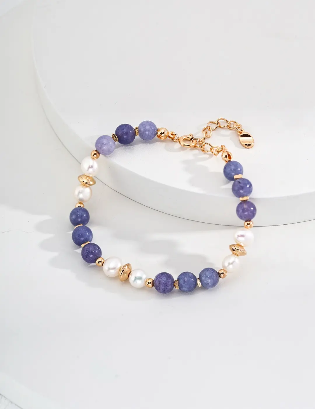 AuraNova Natural Kunzite Pearl Bracelet