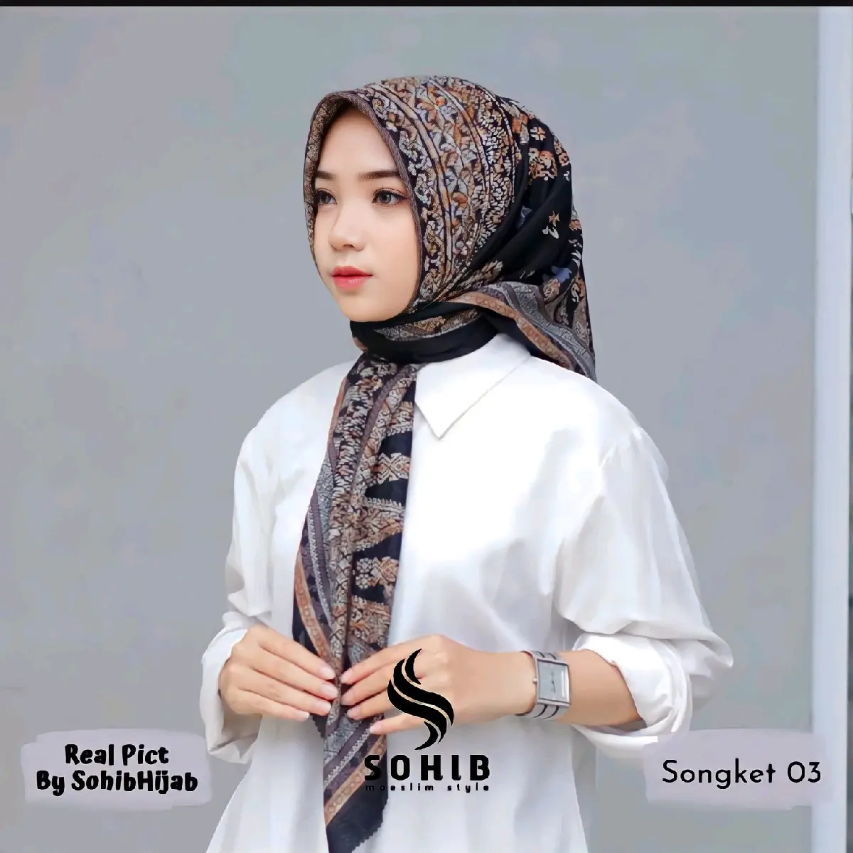 Songket Series Hijab Segiempat Voal Motif  Premium Finishing Lasercut