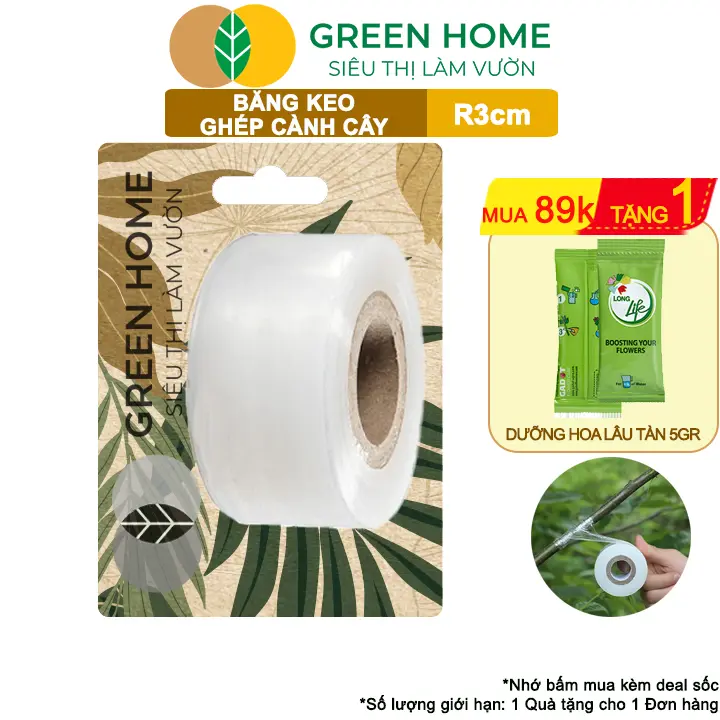 Keo Ghép Cành GreenHome, Dụng cụ làm vườn, Bảo Vệ Mối Ghép Nhanh Liền, Tự Dính, Tự Huỷ, Dễ Sử Dụng