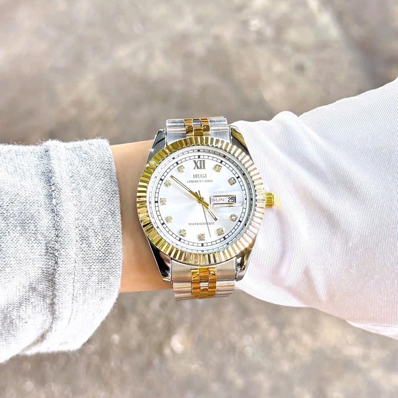 Hugi Đồng Hồ Nam 506 Dây Đúc Đặc Đính Đá Sang Trọng.