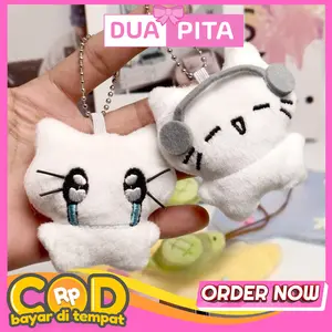 SR115 Gantungan Kunci Kucing Hitam Tas Lucu Hiasan Boneka Cute Plush Animal Doll Souvenir Kucing Imut