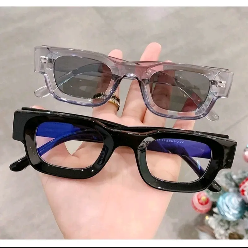 Kacamata Hitam Pria Wanita Persegi Kecil Frame Tebal UV400 Eyewear 2