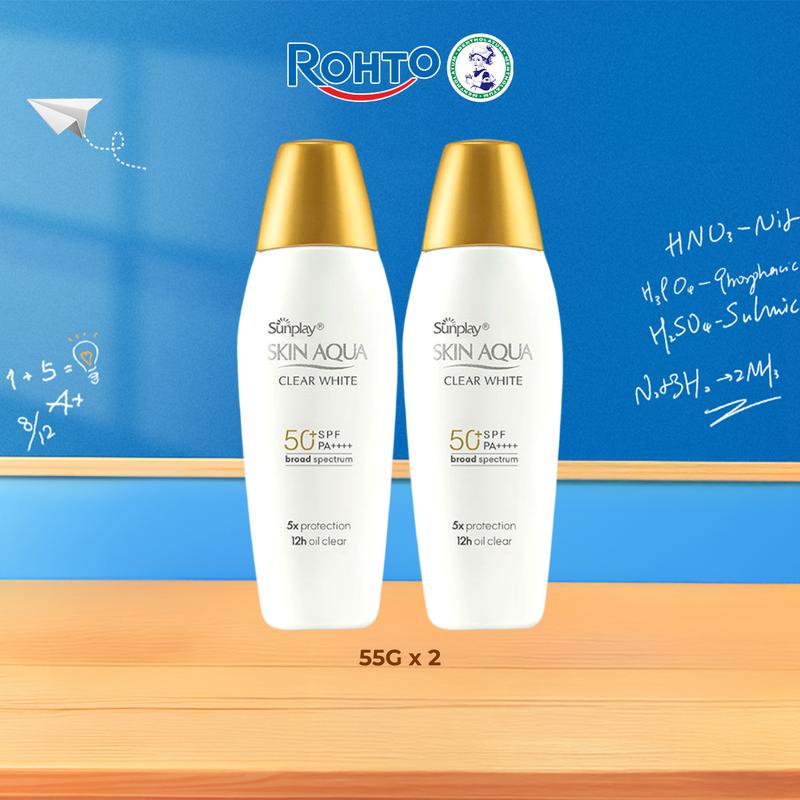 [Livestream] Combo 2 Sữa chống nắng hằng ngày dưỡng trắng Sunplay Skin Aqua Clear White SPF 50+, PA++++ 55g - Eco Vietnam