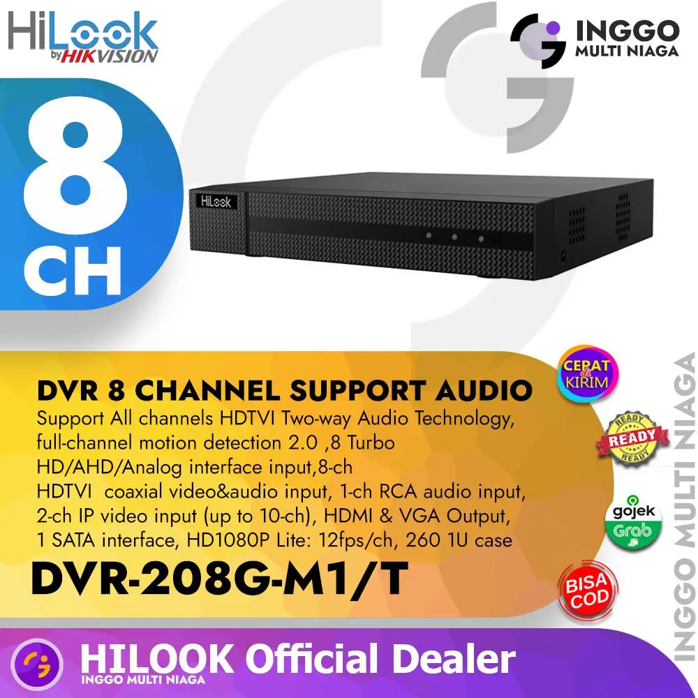 HILOOK DVR 208G-M1/T - 8 CHANNEL SUPPORT AUDIO