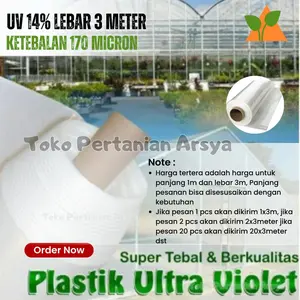 Plastik UV 14% 170mc Untuk Atap Green House Lebar 3 Meter Harga Per Meter