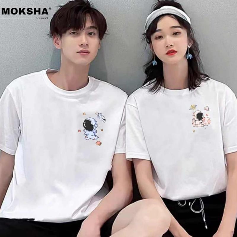 Moksha - Kaos Distro Pasangan Couple Motif Planet Astro Terbaru Cotton Combed Premium Elegan Kekinian Populer 2025 Pakaian/Atasan/Baju/Tshirt Pria Wanita Untuk Santai Murah 2