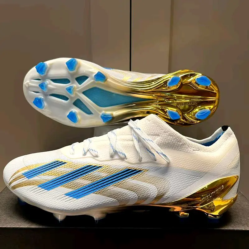 Sepatu Bola X Speedportal .1 White Blue Metalic Gold