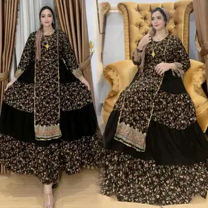 Gamis wanita Hindi Lidah JJ, katun rayon Ld 110 PB 137