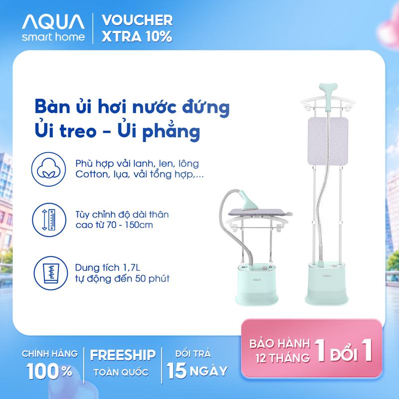 Bàn ủi hơi nước đứng AQUA S2526T có thể ủi treo ủi phẳng, công suất 2000W, dung tích 1.7L