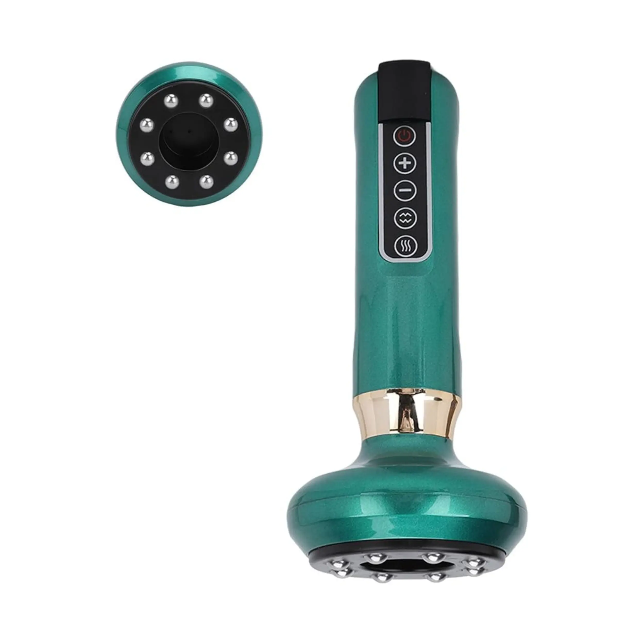 Electric Gua Sha Cupping Massager,Rechargeable Anti Cellulite Massage Tool with Steel Balls,Heating Gua Sha Device for Muscle Relax
