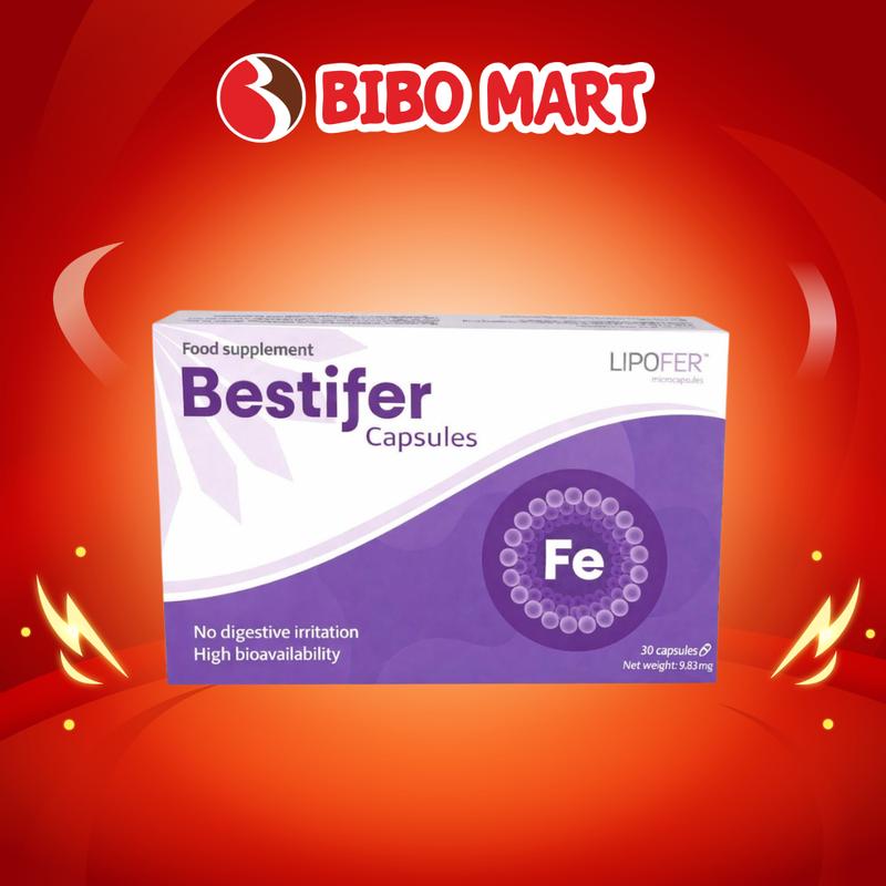 Sắt Bestifer Capsules Cho Trẻ Từ 12 Tuổi Hộp 30 Viên Bổ Sung Sắt Kết Hợp Vitamin C - Bibo Mart
