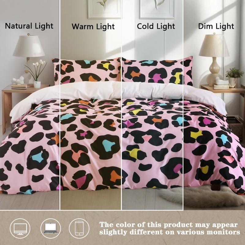 Leopard Print Bedding Set, 1 Count Soft Bedding Set with 1 Count Fitted Sheet & 1 Count Pillowcase, Bedding Supplies for Home Bedroom Hotel 2