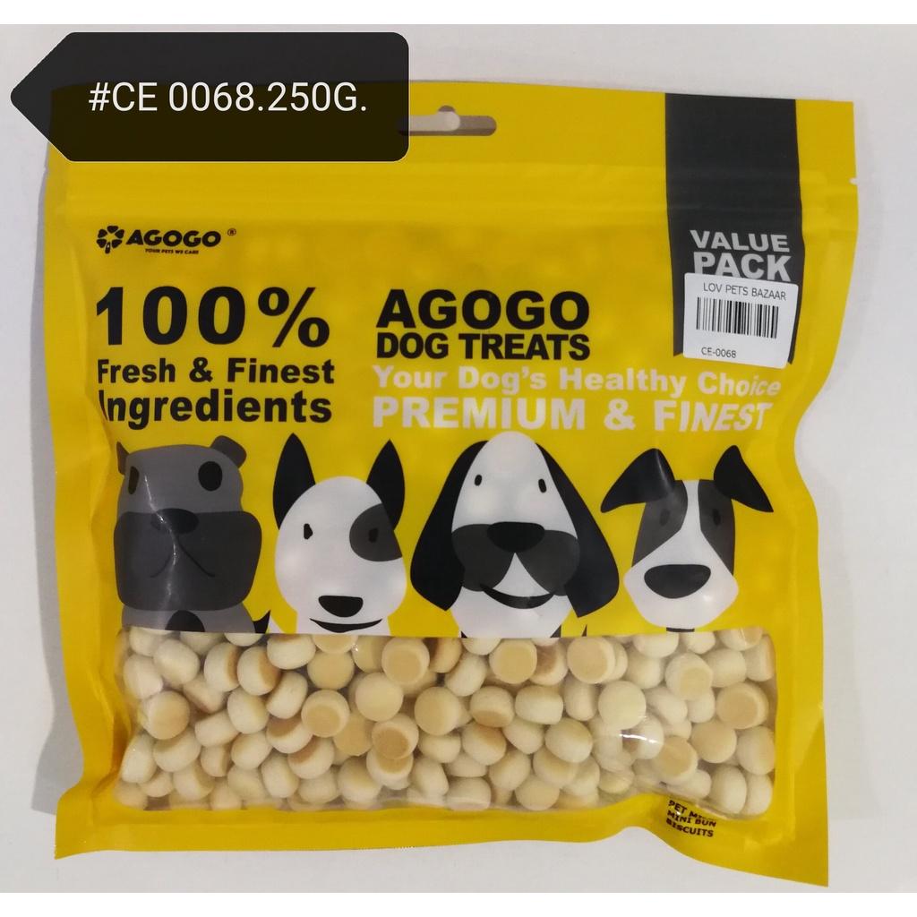 Agogo Dog Milky Mini Bun Biscuits 250gram Snack Food Feed Training Makanan Anjing
