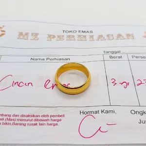 Terlaris Cincin Emas Polos Pria/Wanita Free Surat Bisa Cod