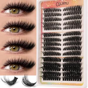 15 filas, 300 piezas de pestañas postizas rizadas, espesores mixtos 40D + 60D + 80D, pestañas segmentadas naturales y esponjosas, maquillaje DIY, ideal para principiantes, uso versátil