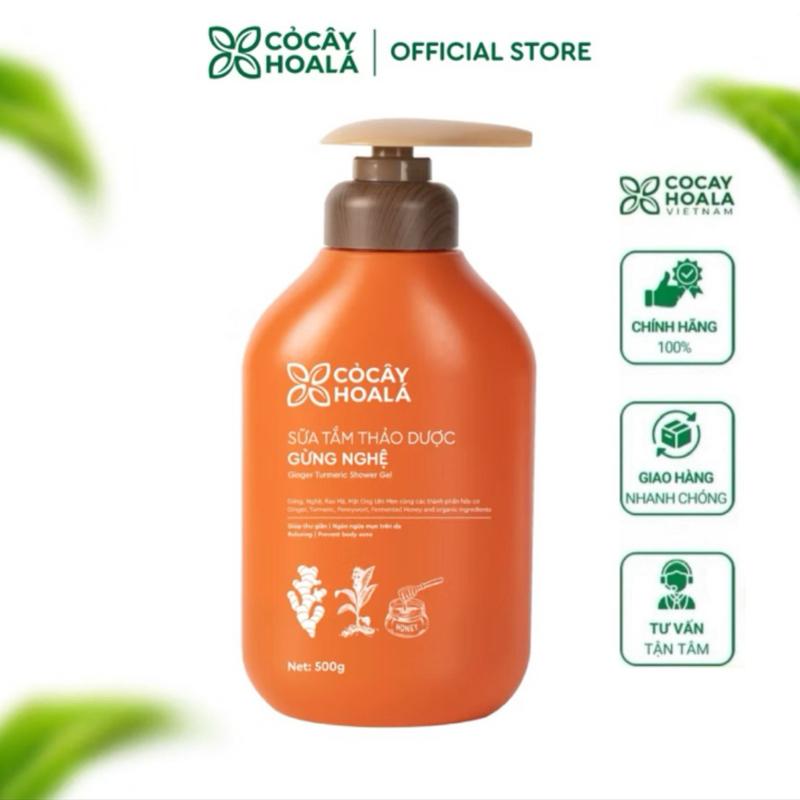  Sữa Tắm Nghệ Gừng Thảo Dược Cỏ Cây Hoa Lá trọng lượng 500g hỗ trợ sạch da giữ ấm cơ thể dành cho mẹ bầu và trẻ em 