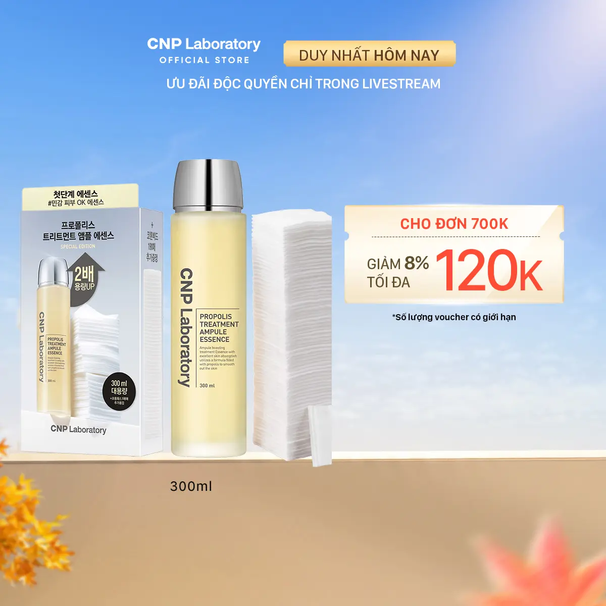 Set Nước thần keo ong dưỡng da giúp phục hồi làn da CNP Laboratory Propolis treatment essence set (DD) 300ml