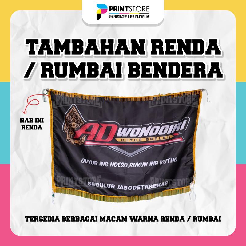 Tambahan Renda / Rumbai Bendera Custom - Shop | Tokopedia