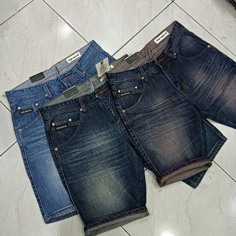 KING MAN 86 Celana Pendek Pria Jeans Distro Skinny Polos Terbaru Bahan Tidak Melar 9