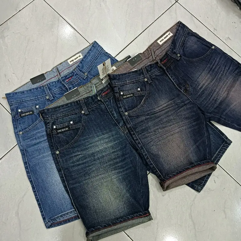 KING MAN 86 Celana Pendek Pria Jeans Distro Skinny Polos Terbaru Bahan Tidak Melar 8