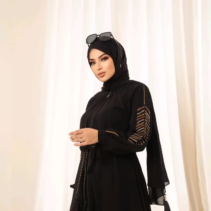 Gamis Abaya Saraza Tipe Zihan Muslimu Wanita Dress - Hitam - Lebaran, Remaja, Maxi, Dewasa, Syari, Mewah 0