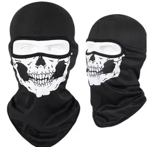 Balcava Face Mask Bahan Premium Buff Masker Ninja Helm Aksesoris Motor Hitam Polos Motif Tengkorak Desain Camo Skull untuk Gaya Helm Anda