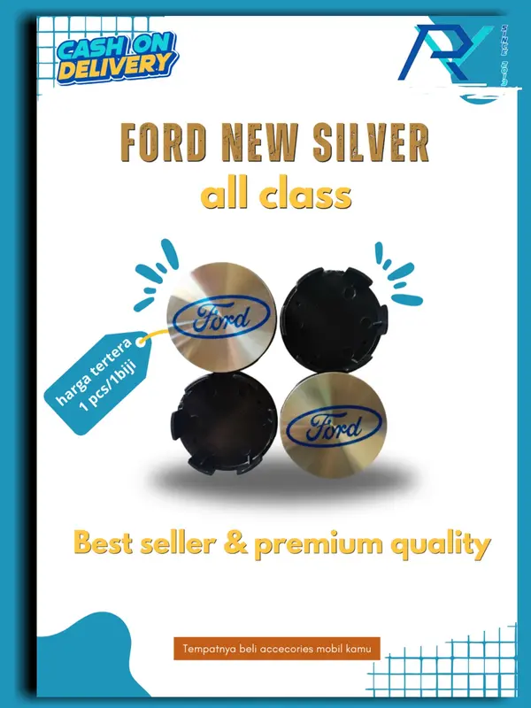 1pcs 56.5mm Ford Velg Roda Tutup Ring 16 17 Plat Hitam Biru Polish 5