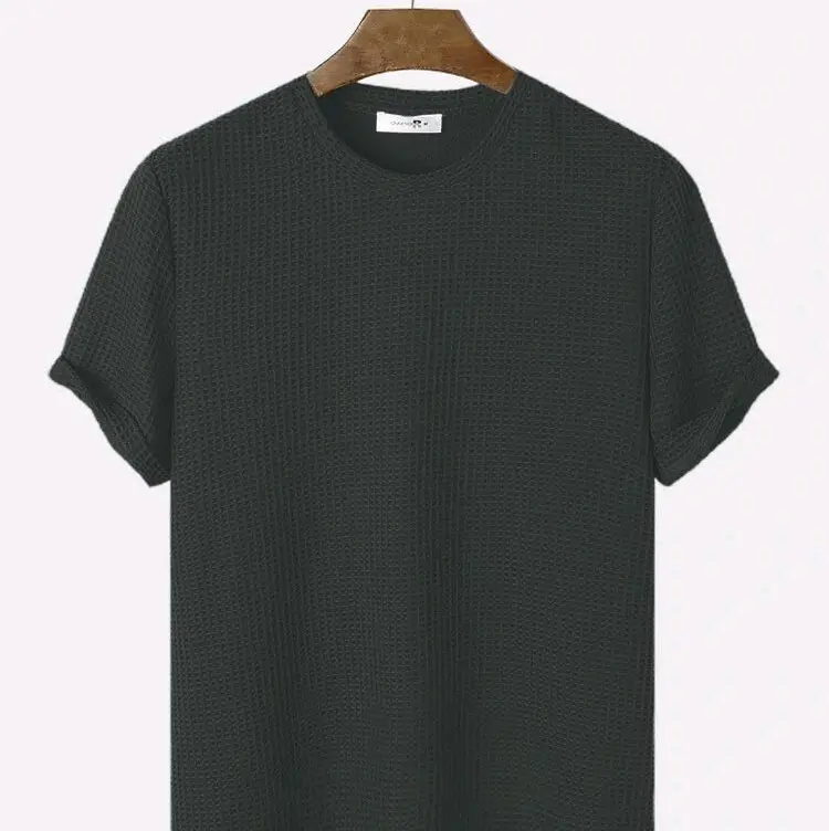 Kaos Basic Pria Waffle Knit Lengan Pendek Polos