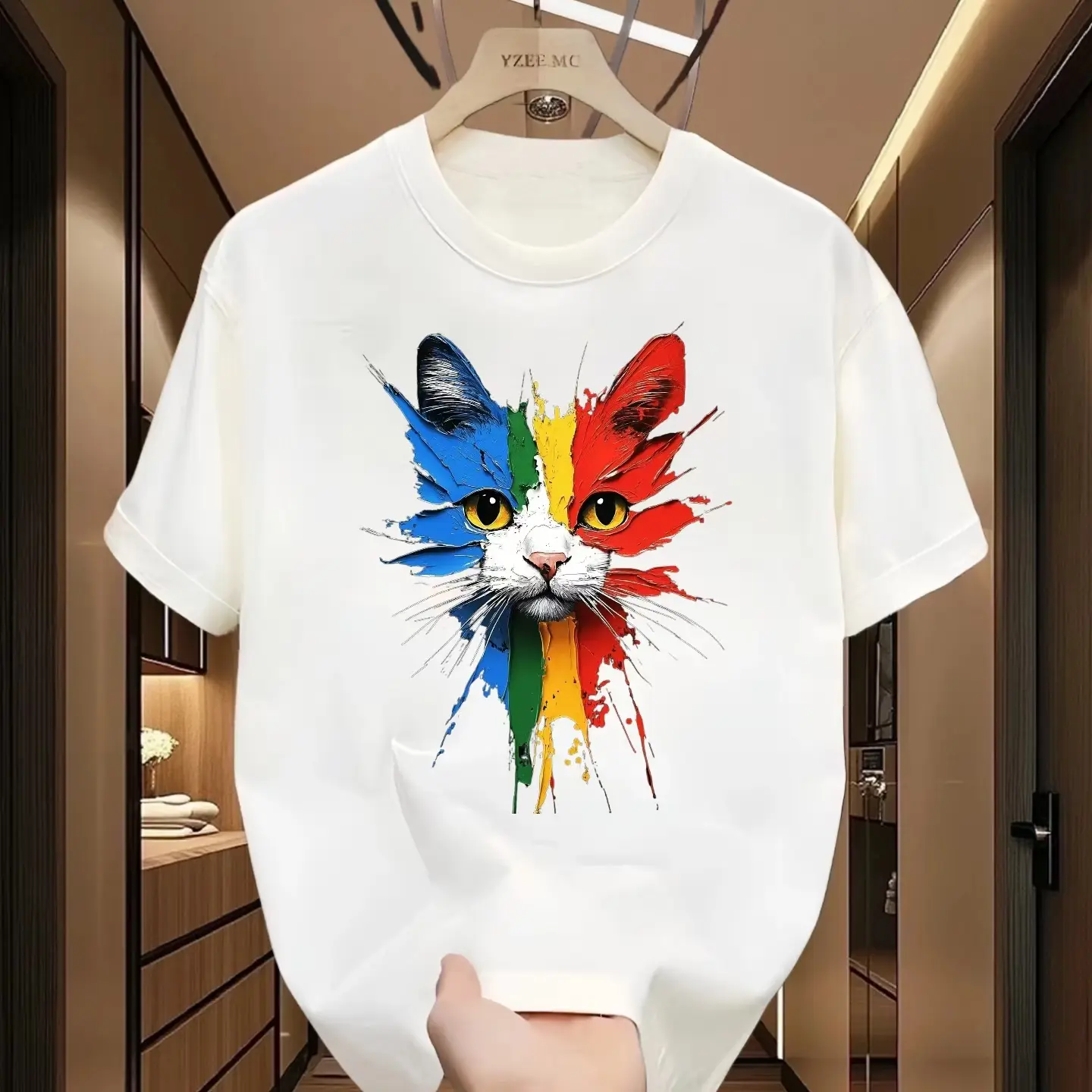 Áo Thun Cotton Trọng Lượng Nặng, Dành Cho Nam Và Nữ, Ngắn Tay, Thích Hợp Cho Mùa Hè, Phong Cách Cổ Điển Và Hợp Xu hướng, Dáng Rộng Vừa Vặn, Thiết Kế In Hình, Thích Hợp Cho Các Cặp Đôi, Tay Lửng
